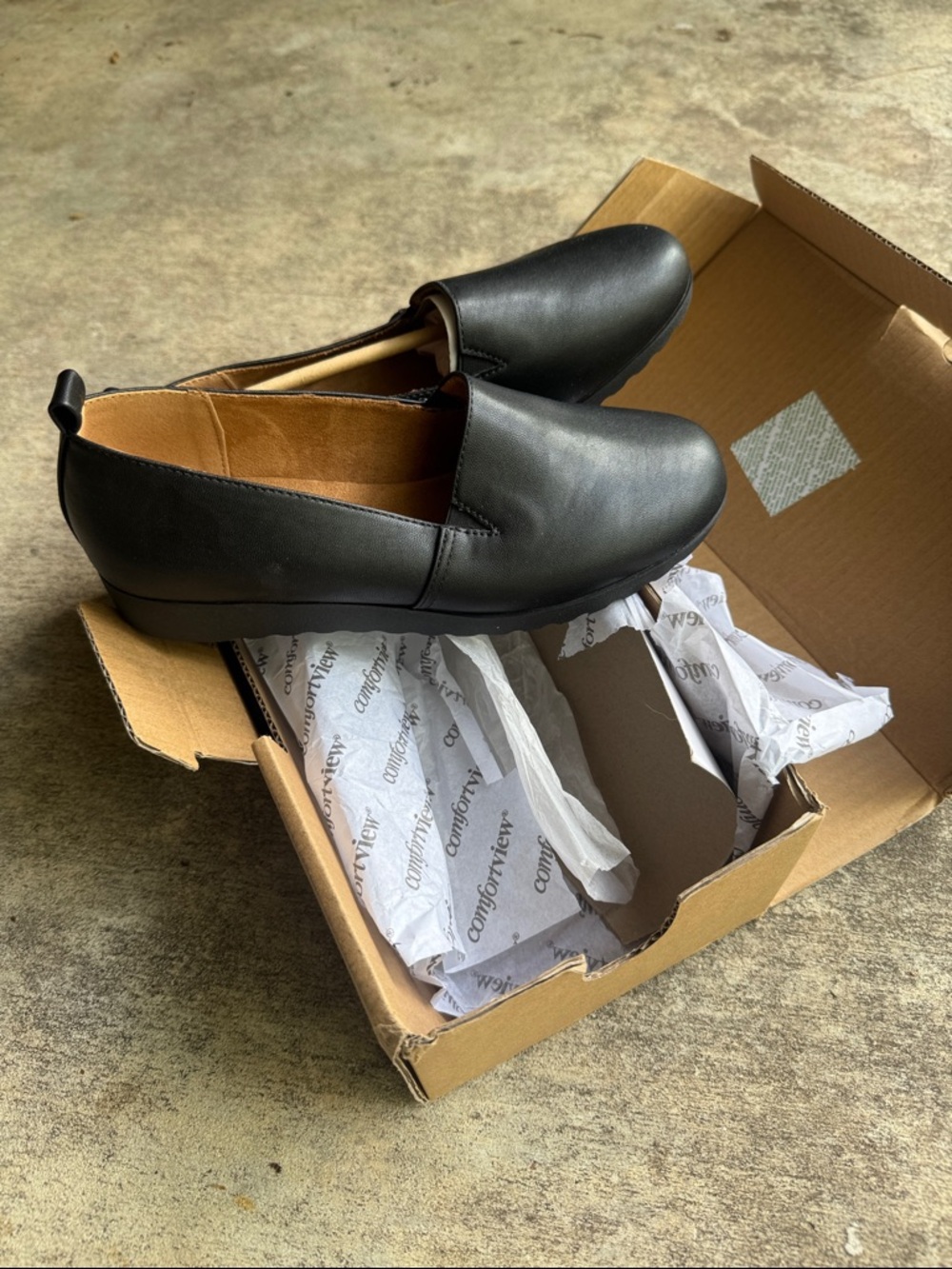 comfortview Black Slip-On Casual Loafers